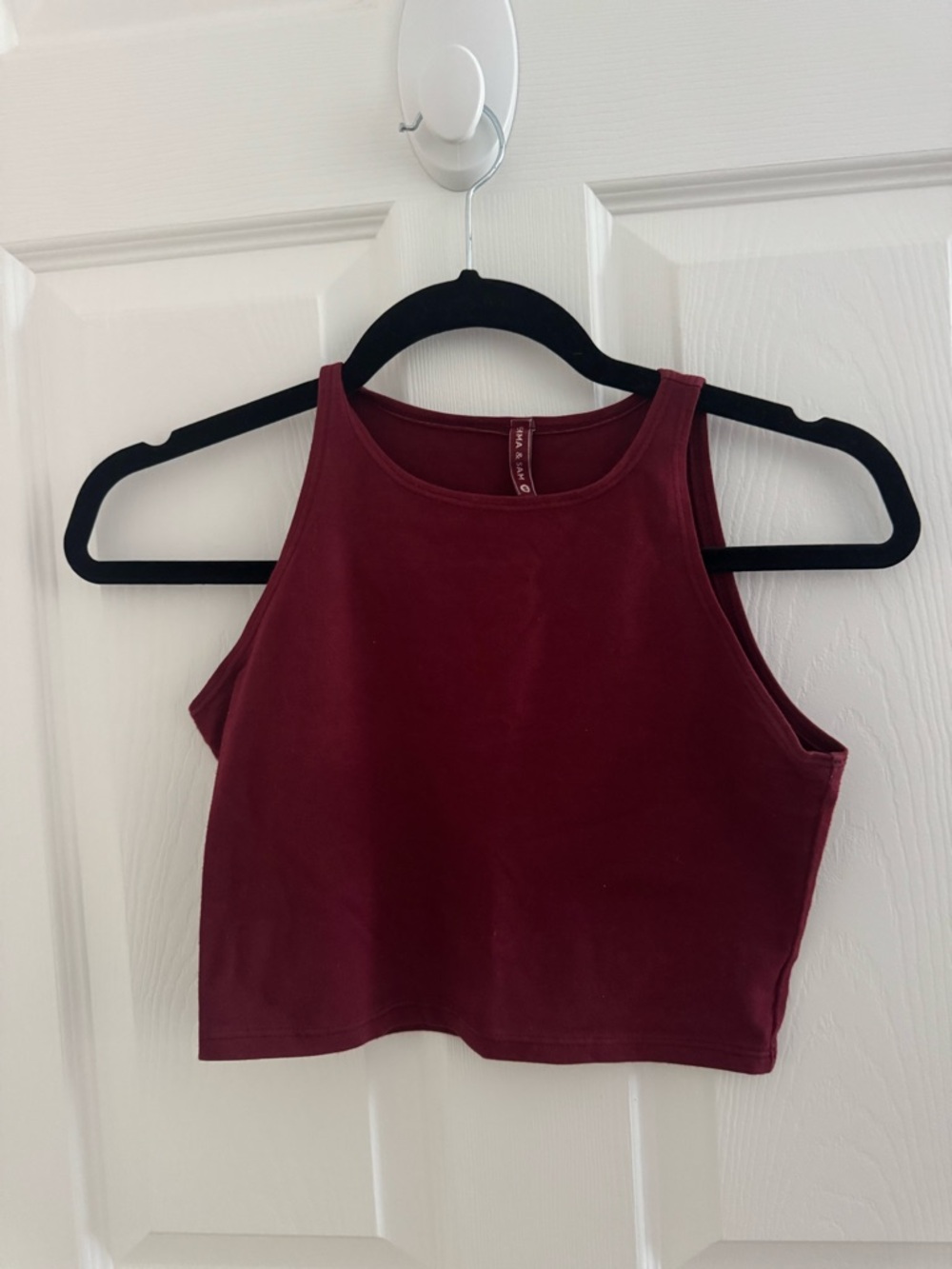 Emma & Sam Burgundy Sleeveless Crop Tank